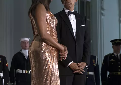 Michelle Obama, spectaculoasă la ultimul dineu la Casa Albă