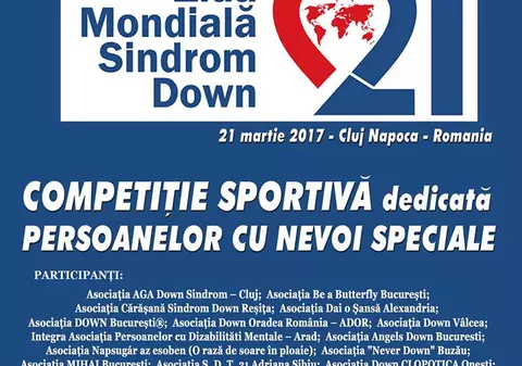 21 martie 2017, Ziua mondială a sindromului Down! Manifestari sportive și marș de sensibilizare, la Cluj-Napoca