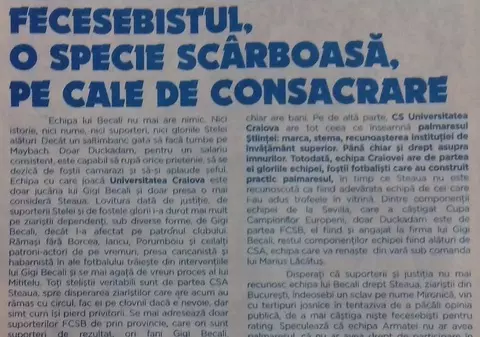 CSU Craiova se dezice de programul de meci în care fecesebiștii erau considerați ”scârboși”: ”Dar, oricum, FCSB e abandonată de fani!”