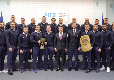 Naționala de rugby a României a fost primită la Ministerul Tineretului și Sportului