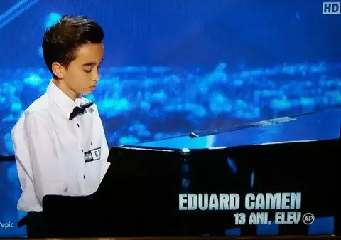 Eduard Camen, copilul-minune de la Românii au talent. A cântat la pian o melodie a Andrei. “Sunt mândră că sunt româncă"