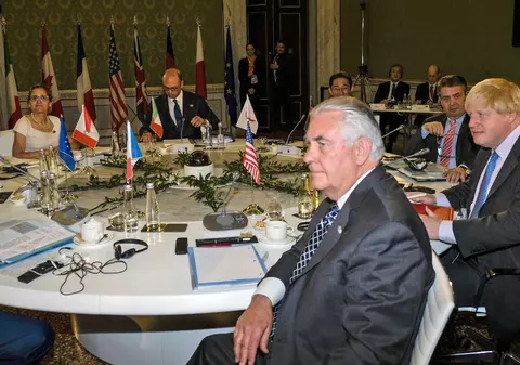 Criza din Siria, dezbătută intens la reuniunea G7 | Ideea de a sancționa Rusia în urma atacului chimic din Siria, respinsă