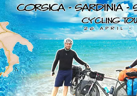 Românul care străbate Europa pe bicicletă a parcurs deja Corsica - Sardinia - Sicilia Tour