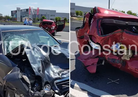 Accident grav la ieșire din Constanța. Patru persoane au fost rănite, între care o femeie însărcinată