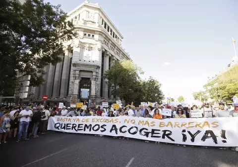 Manifestație pro-refugiați în Madrid: Oamenii au cerut guvernului să primească mai mulți refugiați