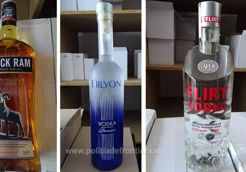 Sute de litri de alcool, confiscați la Calafat. Sticle cu whisky și vodcă, ascunse în cutiile de scule