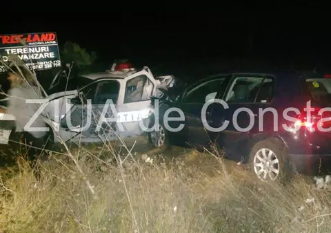 VIDEO | Un polițist a murit și un jandarm a fost rănit, în județul Constanța, într-un grav accident rutier. Autospeciala în care se aflau a fost lovită de o altă mașină