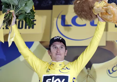 Ciclistul galez Geraint Thomas, primul purtător al tricoului galben în ediția 2017 a Turului Franței