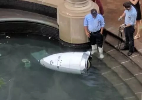 Un robot de securitate a încercat "să se sinucidă" într-o fântână. Incidentul a stârnit amuzamentul internauților