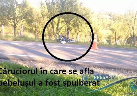 Bebeluș ucis într-un accident înfiorător în Satu Mare. Fratele mai mare și mama copiilor, răniți grav de un șofer beat