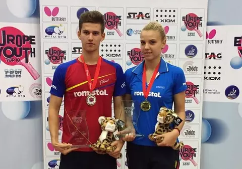 Cristian Pletea și Adina Diaconu au câștigat Europe Youth Top 10 la tenis de masă