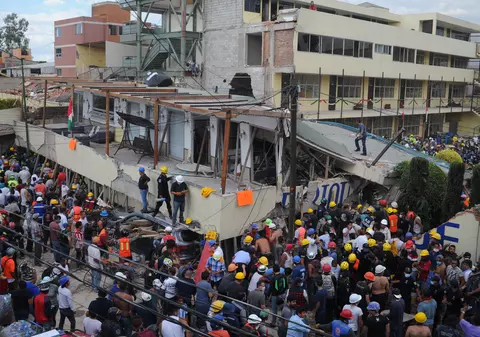 Imagini din timpul cutremurului din Mexic