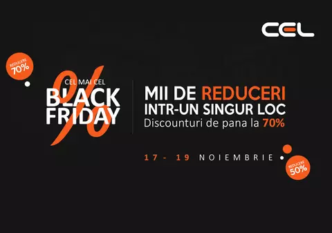 Reducerile Cel.ro de Black Friday 2017. Cele mai mari reduceri. Vor exista produse la 1 leu și ieftiniri de 90%