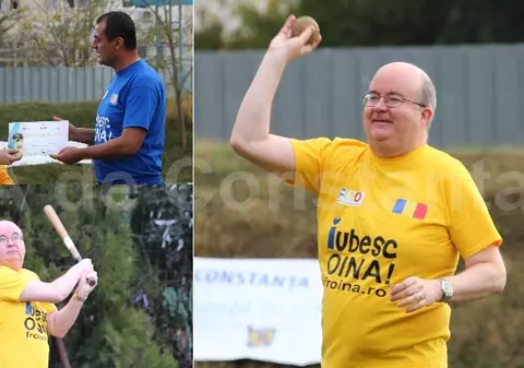 Ambasadorul Marii Britanii la București, Paul Brummell, a jucat oină într-un meci demonstrativ / VIDEO