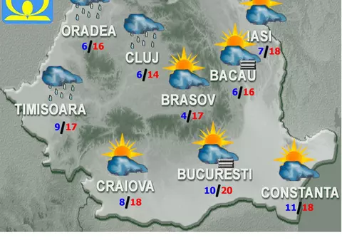 PROGNOZA METEO pentru 13 și 14 noiembrie. Temperaturile vor fi peste media acestei perioade