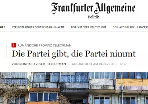 Un cotidian german a publicat un reportaj despre Teleorman: ”Partidul a dat, partidul a luat”