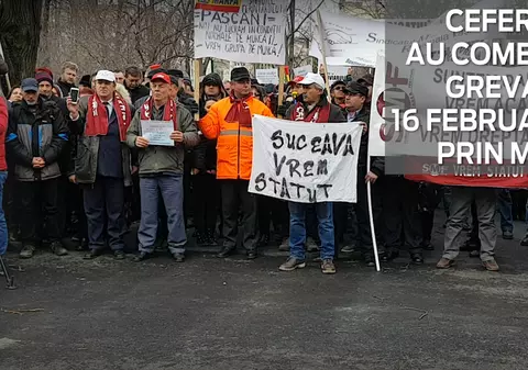 Ceferiştii au protestat în faţa Ministerului Transporturilor