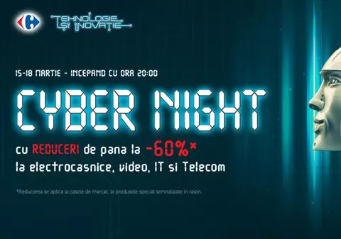 Cyber Night la Carrefour. Retailerul oferă reduceri de până la 60% la electronice, electrocasnice și telefoane. Care sunt cele mai bune promoții