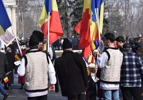 Manifestația pentru unirea Republicii Moldova cu România