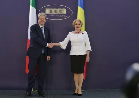Viorica Dăncilă l-a primit pe premierul Italiei, Paolo Gentiloni, la Palatul Victoria