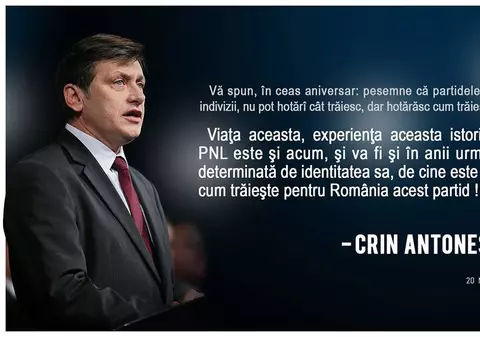 Mesajul lui Crin Antonescu, la aniversarea PNL: ”Partidele ca şi indivizii, nu pot hotărî cât trăiesc, dar cu siguranţă hotărăsc cum trăiesc!”
