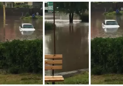 Viituri în Constanța. Municipiul, Mamaia și Eforie Nord, sub ape. O șoferiță a rămas blocată în mașină