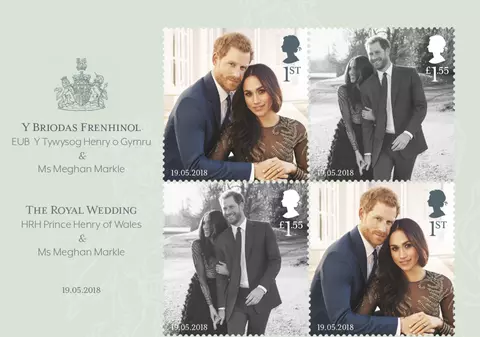 Poșta Regală britanică emite timbre cu prințul Harry și Meghan Markle