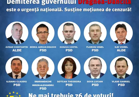 PNL, campanie pe Facebook adresată parlamentarilor PSD: ”Ne mai trebuie 76 de voturi, puteți fi la panoul de onoare sau pe lista rușinii”