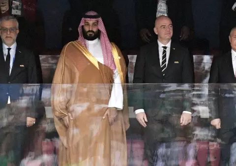 Reacțiile trioului Infantino-Putin-Prințul Salman în timpul meciului de deschidere de la Campionatul Mondial de fotbal Rusia 2018 / FOTO&VIDEO