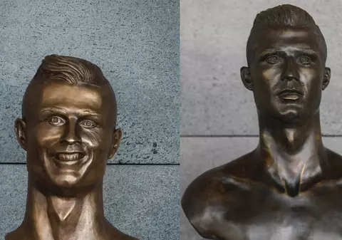 Ce s-a întâmplat cu bustul de bronz al lui Cristiano Ronaldo de la aeroportul din Madeira. În sfârșit, seamănă?!
