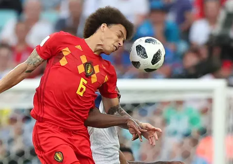 Belgianul Axel Witsel, încurajat de Rafaella, soția lui româncă, la Campionatul Mondial de fotbal Rusia 2018 / FOTO