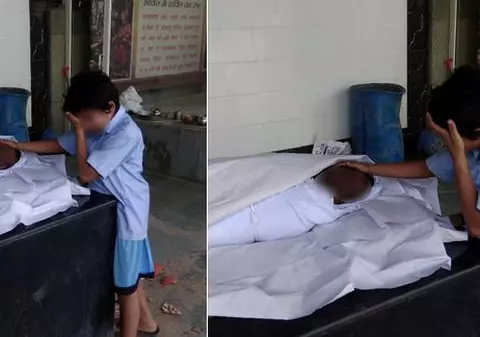 Imaginea cutremurătoare cu un copil care plânge lângă tatăl său mort. Oamenii au făcut un gest impresionant după ce au aflat povestea