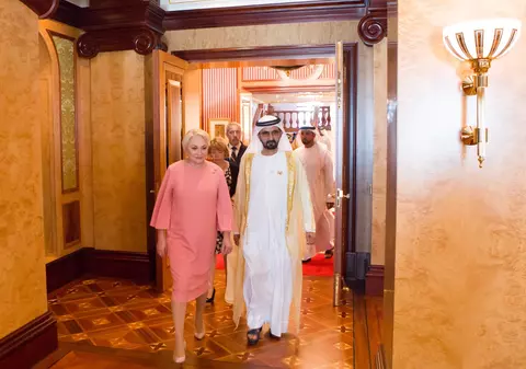 FOTO. Dăncilă spune că oficialii Emiratelor Arabe și președintele Turciei vor să facă investiții în România. Un port în București și un spital la Constanța