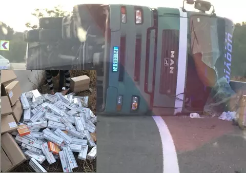 Peste 10 milioane de țigări de contrabandă, găsite într-un camion răsturnat în Colonești, Olt. Cum a fost descoperită captura uriașă