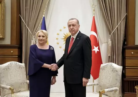 FOTO&VIDEO/ Imagini de la întâlnirea Vioricăi Dăncilă cu Recep Erdogan. Premierul a participat și la un dineu oferit în onoarea sa de președintele turc
