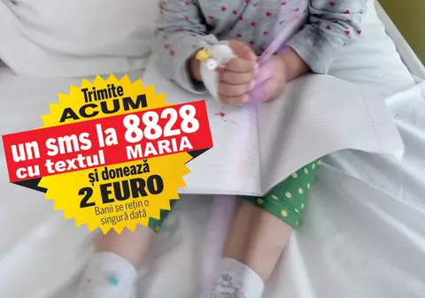 Tratamentul în Italia este singura șansă la viață pentru Maria. Copila de patru ani suferă de o formă agresivă de cancer la cap și are nevoie de 100.000 de euro