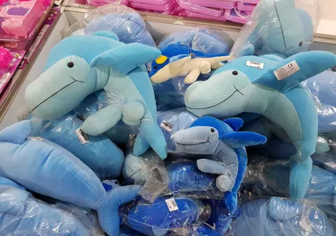 Delfini din pluș cu organe sexuale, descoperiți într-un magazin cu produse confiscate de ANAF din Constanța. Cât costă o astfel de jucărie / VIDEO