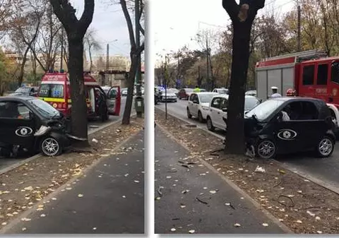 Cum arată un SMART izbit de un copac. E mai mic decât credeai
