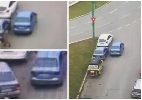 Isprava unei șoferițe blocate de un alt autoturism, la Timișoara. Soluția ingenioasă filmată de o cameră de supraveghere