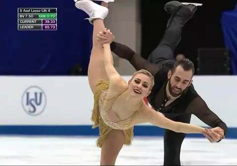 VIDEO | Patinatoarea Ashley Cain a căzut inconștientă pe gheață, dar s-a ridicat și a continuat dansul cu perechea sa