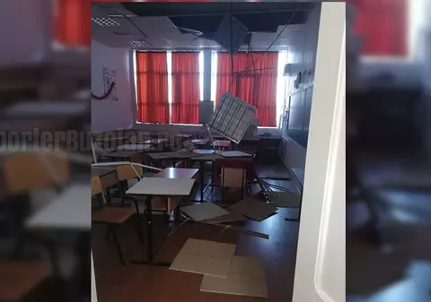 Incident grav într-un liceu din Buzău! Tavanul s-a prăbușit în clasa unde elevii dădeau teză