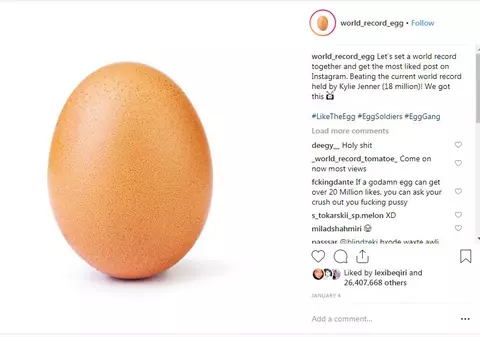 FOTO & VIDEO | O poză bizară cu un ou a devenit cea mai apreciată de pe Instagram