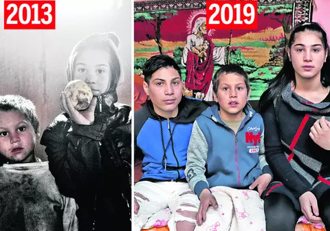 Libertatea a refăcut după 6 ani o fotografie cu aceleași personaje: trei copii romi, aruncați de stat într-un centru de plasament dur! Povestea lipsei de șansă din România