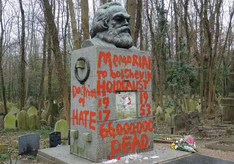 Mormântul lui Karl Marx din Londra a fost vandalizat din nou. E a doua oară, în două săptâmâni