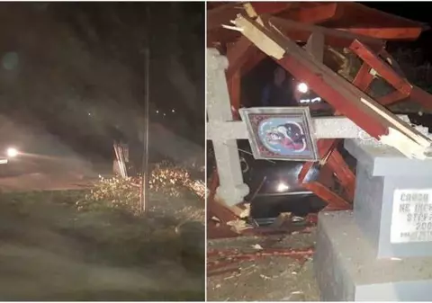 Un șofer beat a făcut praf o troiță! Acum se va alege cu dosar penal