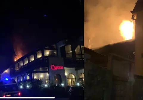 VIDEO | Incendiu de proporții la un restaurant din Râmnicu Vâlcea. Zeci de persoane au fost evacuate
