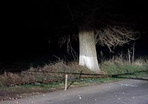 Drumul Judeţean 100 C este blocat de stâlpi căzuţi. Orașul Mizil a rămas fără curent electric