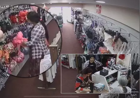 VIDEO | Au mers la furat de lenjerie intimă, dar au fost surprinse de camerele de luat vederi din magazin