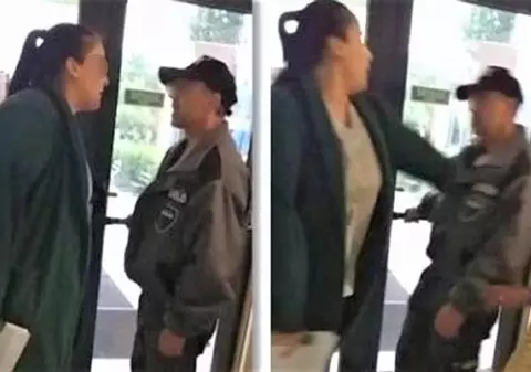 VIDEO - Scene incredibile! Bătaie între o infirmieră şi un paznic, pe holul Spitalului Judeţean din Timişoara