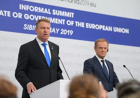 Donald Tusk, mesaj tranşant despre statul de drept, la Sibiu: "Nu poate exista Europa fără stat de drept!" Ce spune preşedintele Klaus Iohannis